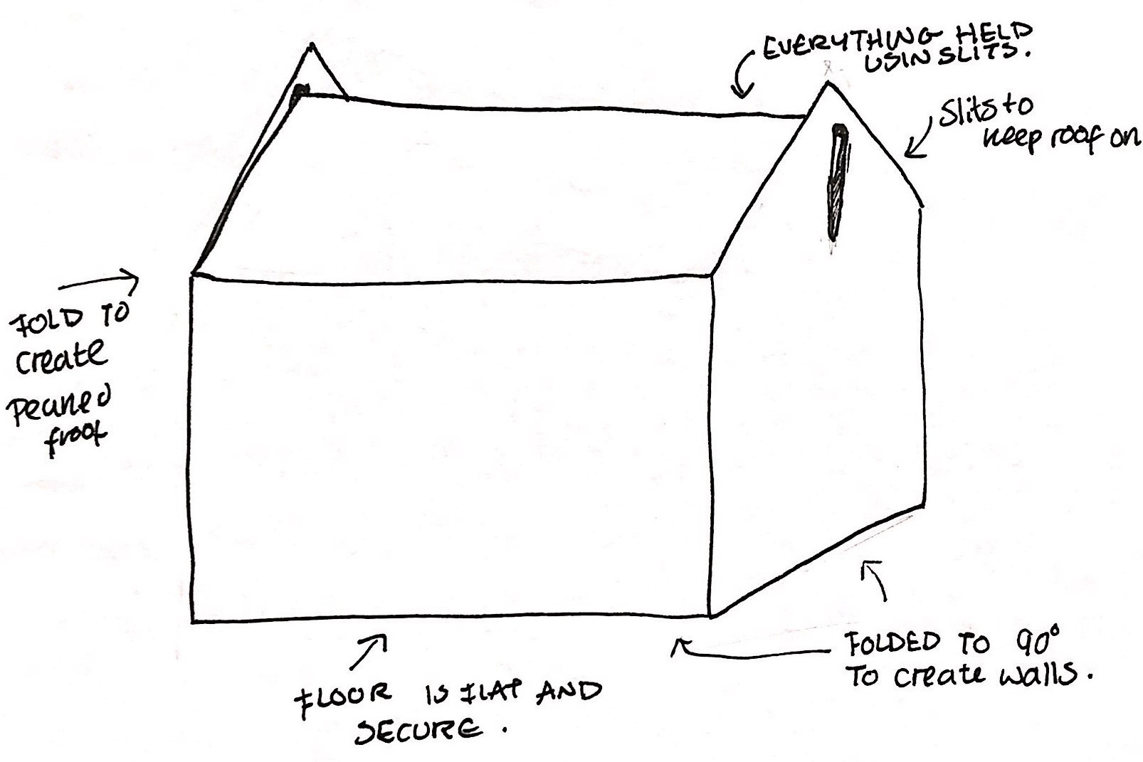 Paper Fold House Sketch