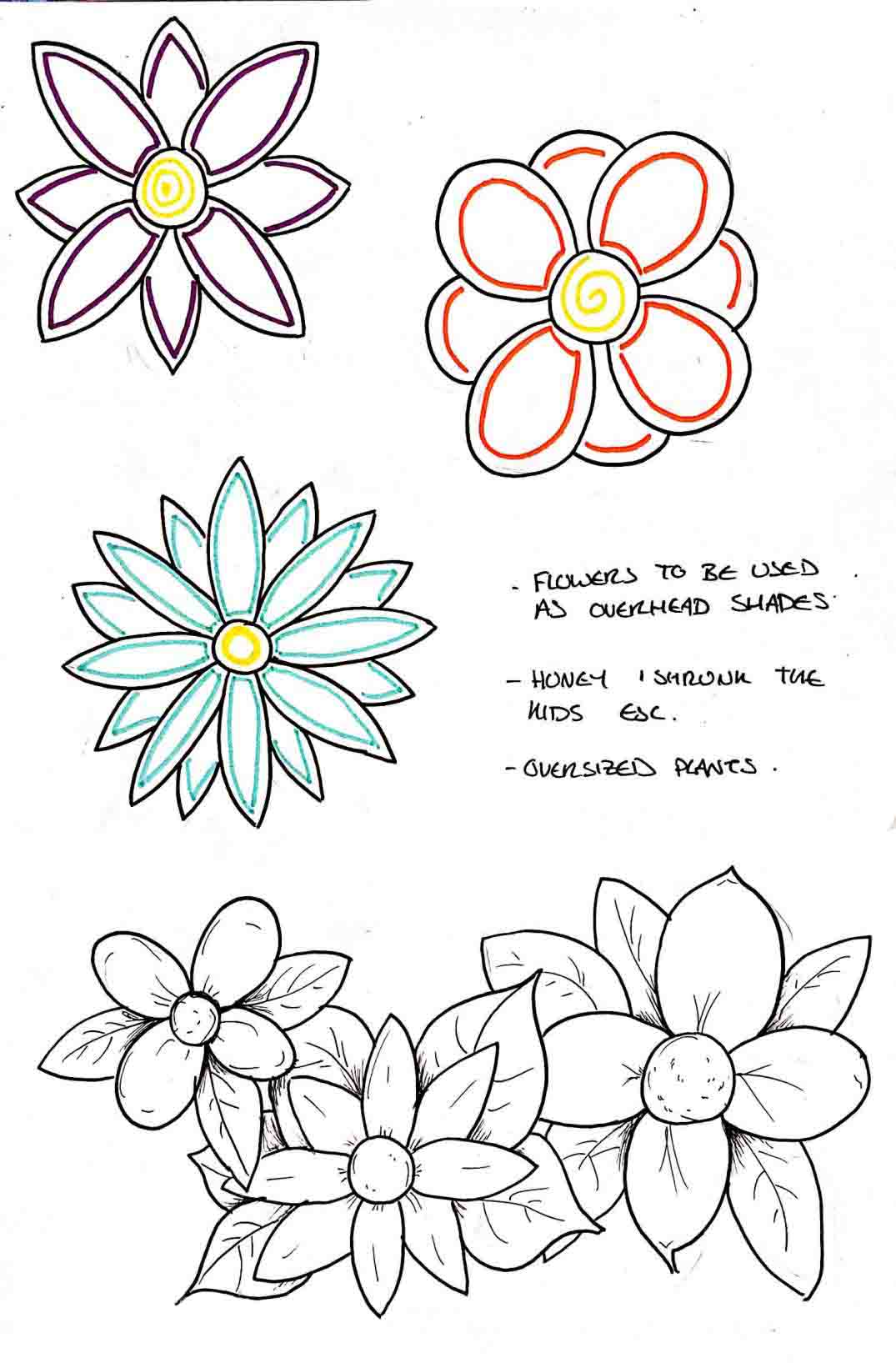 Flower covering sketch